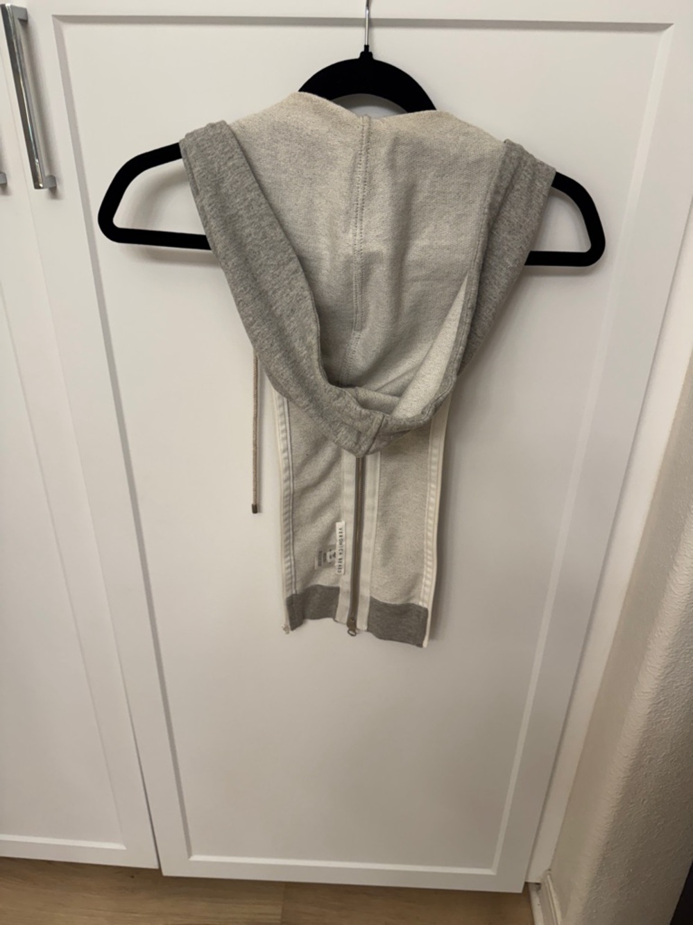 Veronica Beard Light Gray Zip Hoodie dickie with Metal Zipper - Picture 3 of 3
